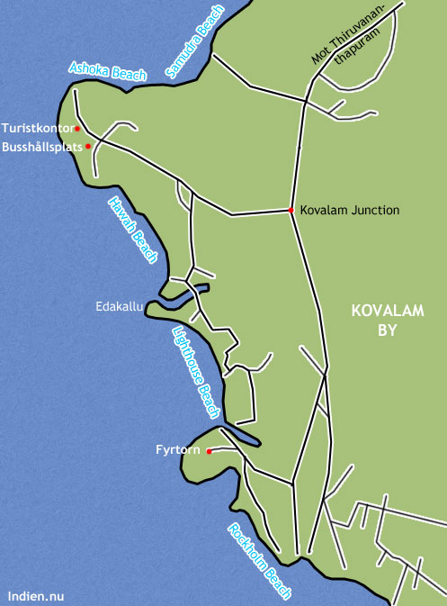 Karta över Kovalam