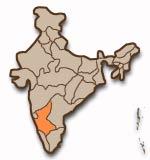 Karnatakas placering i Indien