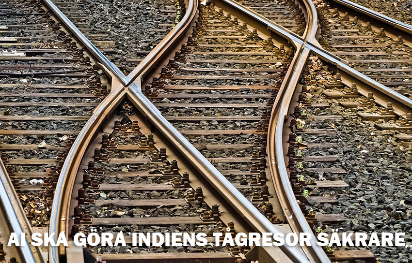 Komplexa järnvägsspår som speglar Indiens satsning på AI för säkrare tågtrafik