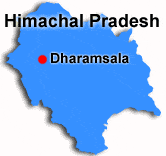 Dharamsalas placering i Indien