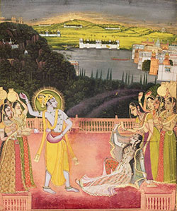 Radha och Krishna och gopis
