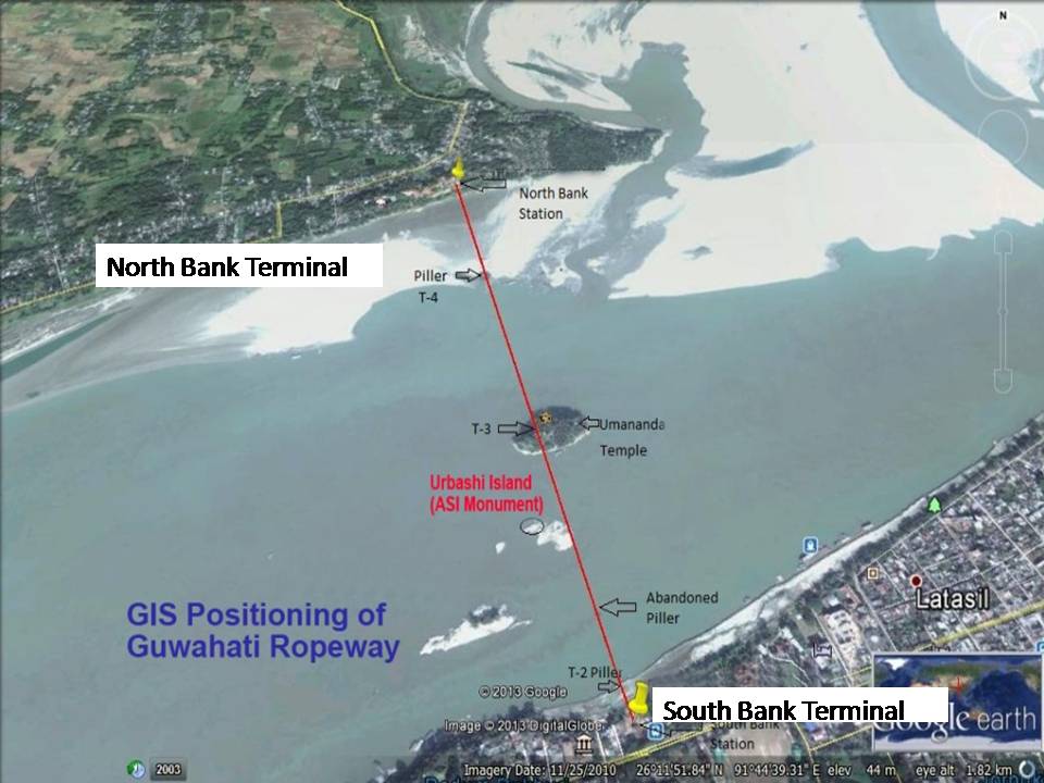 Indiens längsta linbana, Brahmaputra, Assam