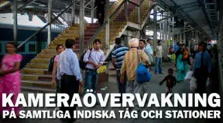 Kameraövervakning på alla tåg och tågstationer i Indien