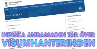 Indiska ambassaden tar över hanteringen av visum till Indien